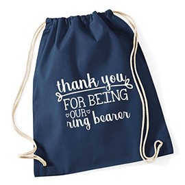 Hippowarehouse Thank you for being our ring bearer Drawstring Cotton School Gym Kid Bag Sack 37cm x 46cm, 12 litres