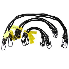 Savage Island Tensioning Elastics Extra Strong Olive Green with Hooks on Both Ends Elastic Garden Car DIY Luggage Outdoor Camping - 3 x 30 cm, 3 x 45 cm + 3 x 75 cm