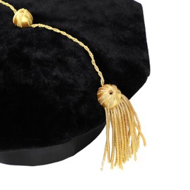 Erligo Doctoral Graduation Tam 8-Sided/6-Sided Doctorate Cap PHD Velvet with Gold Bullion Tassel (8-Sided)