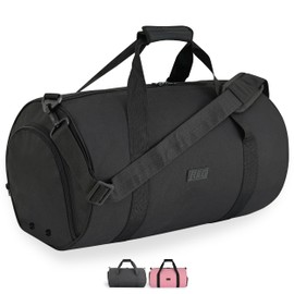 Gym Bag Mens & Women 30L Duffle Bags Ventilated Shoe Compartment Waterproof Sports Bag for Fitness Football Kit & Travel Carryall with Trolly Sleeve Pocket Small Holdall (Jet Black, 30L (S))