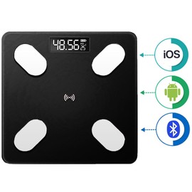 True Face Digital Electronic Bathroom Scale Smart Weighing Scales Backlit Display Weighting Scales Body Fat 180 KG Capacity Black