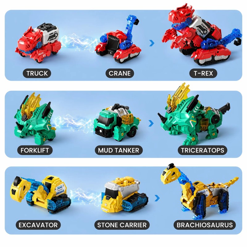 Dimoarch Magnetic Dinosaur Transforming Robot Toys for Boys