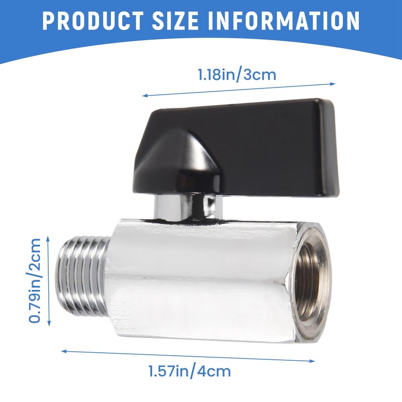 Aboiledy Brass Ball Valve 1/4, Compressed Air Stopcock, Mini Shut-off