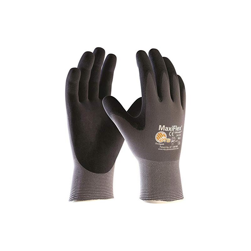 10 Pair MaxiFlex Ultimate nitrile foam palm coated work gloves,