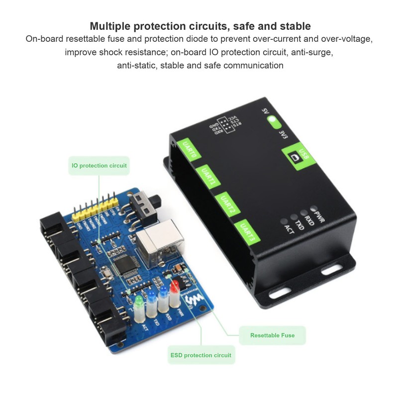 USB to UART Adapter Aluminum Alloy Shell USB TO 4CH