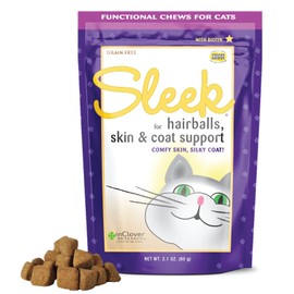 In Clover Sleek Daily Skin, Coat, and Hairballs Support Soft Chews for Cats, 2.1oz.(60 Count)