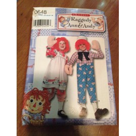 Simplicity 0648 Sewing Pattern, Toddlers' and Child's Raggedy Ann & Andy Costume, Size BB (3,4,5,6,7,8)