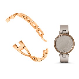 C2D JOY Stainless Steel Straps Compatible with Lily Smartwatch Replacement Band X-style Dressy Accessories Wristband for Women - Rose Gold