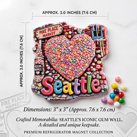 Seattle Pike Place Market 3D Fridge Magnet Cute Refrigerator Decor