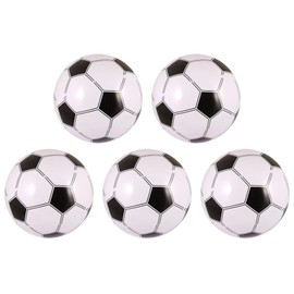 eMKay® Pack of 5 PVC Inflatable BLACK and WHITE Football for Kids – 40cm Blow-Up Soccer Ball, Uninflated Ball – Garden, Beach & Pool Toy – Party Bag Filler