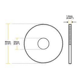 sourcing map HSS Saw Blade, 80mm 108 Tooth Circular Cutting Wheel 1.2mm Thick w 22mm Arbor