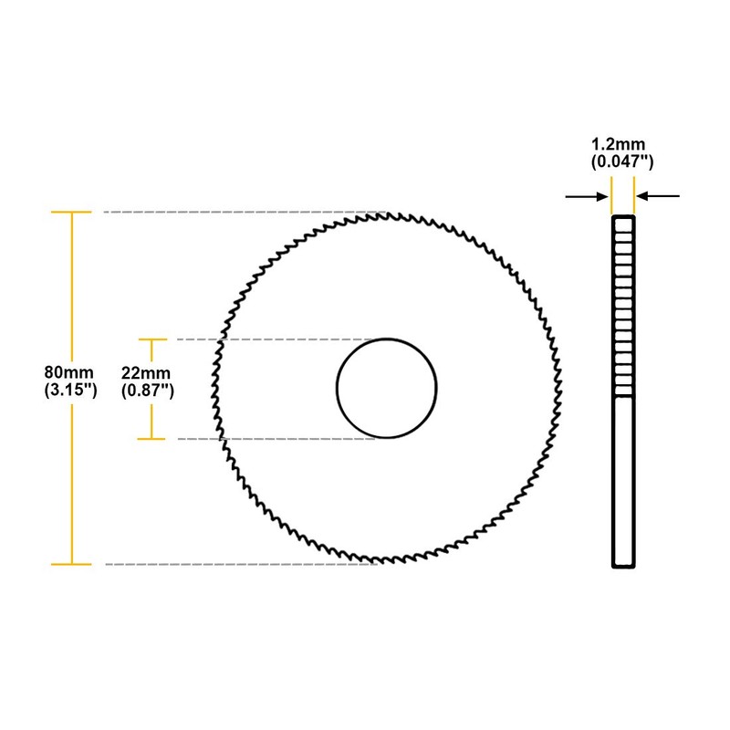 sourcing map HSS Saw Blade, 80mm 108 Tooth Circular Cutting