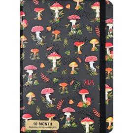 2025 Mushrooms Weekly Planner (16 months, Sept 2024 to Dec 2025)