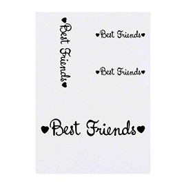 4 x 'Best Friends Text' Temporary Tattoos - Water Resistant, Skin-Safe, Non-Toxic Transfers, Mixed Sizes (TO00000830)