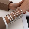 IFKM IFKM Silver Boho Bangle Bracelet Set For Women Multilayer