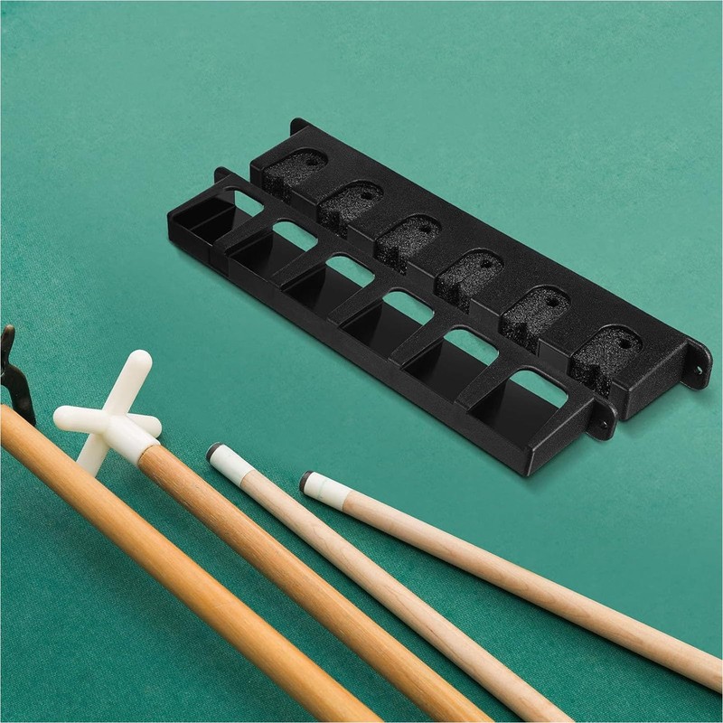 ZKFSIE 6-Slot Pool Cue Holder Wall Mount, Vertical Billiard Cue