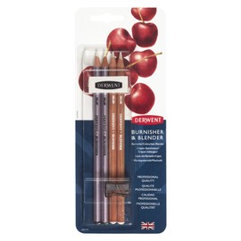 Derwent Blenderstifte/Mischstifte & Polierstifte, 4er-Set, Blisterverpackung, Blender & Burnisher Pencil Set inklusive Radiergummi & Spitzer, Professionelle Qualität, 2301774