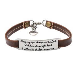 Yiyang Leather Wrap Bracelets for Women Baptism Christmas Gifts for Women Christian Jewelry Engraved Bible Verse Religion