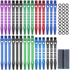 FSWWSF Dart Shafts 2BA Pack of 30 Aluminium Dart Shafts with Rubber Ring & Dart Sharpening Stone Dart Shaft 50/53 mm Dart Replacement Parts