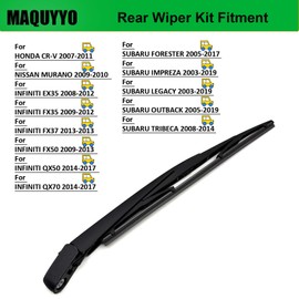 Rear Windshield Wiper Arm Blade Set Replacement for Acura Mdx 2007-2020, Honda Cr-v 2007-2011, Nissan Murano 2009-2010, MAQUYYO Rear Windshield Wiper Blade Arm Kit Replace 28781-1AA1A,76730SFA003
