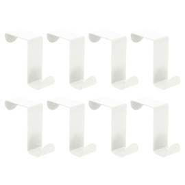 uxcell Over The Door Hooks,8pcs - Stainless Steel Door Hangers Hooks, S-Shaped Double Hooks for Hanging Clothes, Hats, Towels (White)