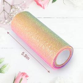 Tulle Fabric Rainbow Glitter Tulle Table Runner 15 cm x 9 m Colour Gradient Tulle Ribbon for Ballet Tutu Wedding Party Decorations Craft Tulle Rolls