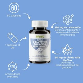 Life180 Dúo L-Glutatión con Ácido Alfa Lipóico pack de 2, 60 Cápsulas C/U