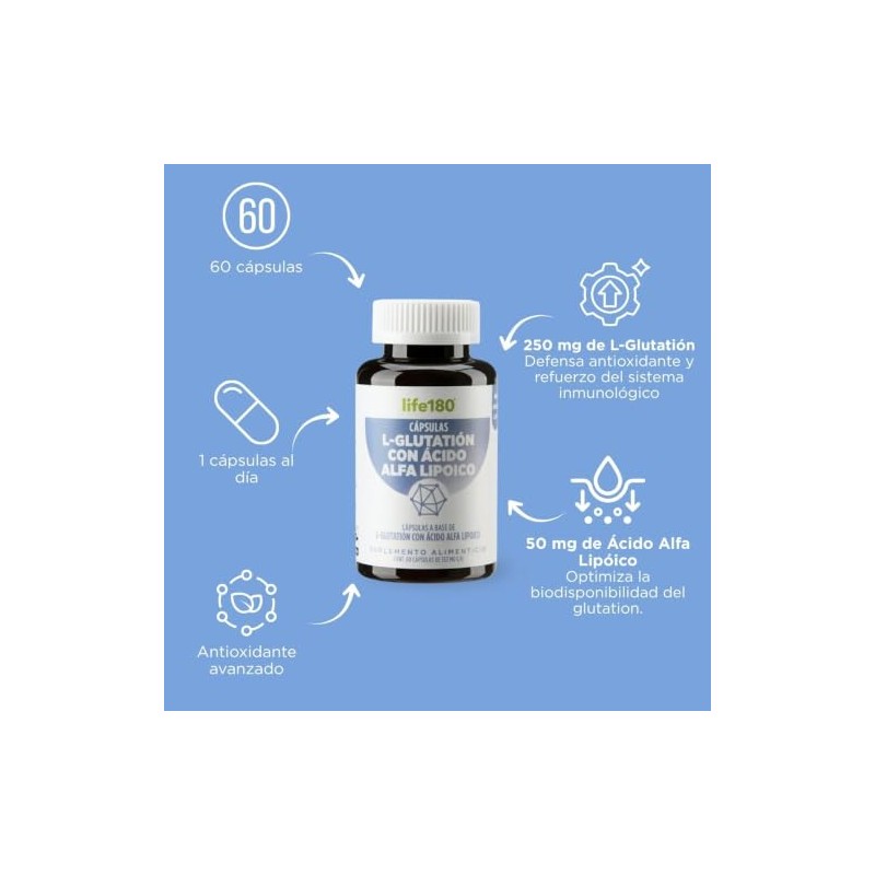 Life180 Dúo L-Glutatión con Ácido Alfa Lipóico pack de 2,