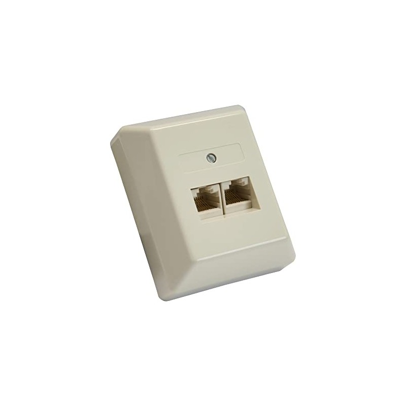 InLine 69988B ISDN Junction Box, 2x RJ45 Sockets, Surface-Mounted, Screw