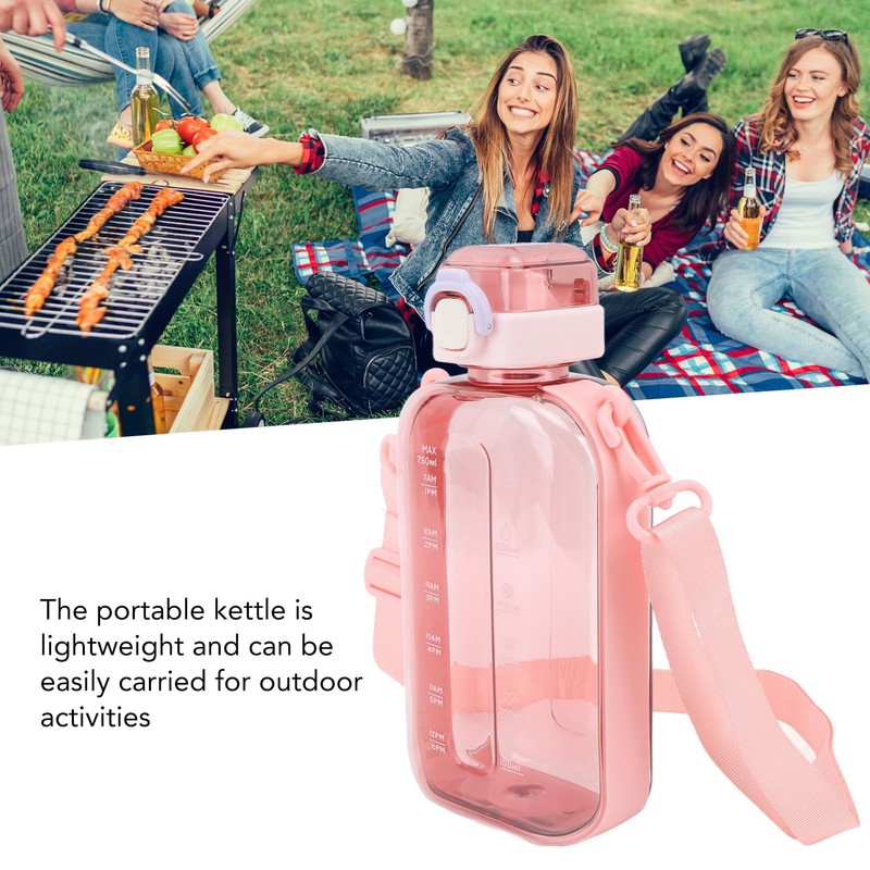 Flat Water Bottle, Travel Water Bottle Clear Appearance for Camping