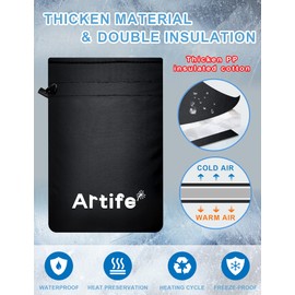 Artife Upgraded Thicken Outdoor Faucet Covers for Winter Freeze Protection, Garden Water Insulated Spigot Hose Bib Socks Black 2 Pcs