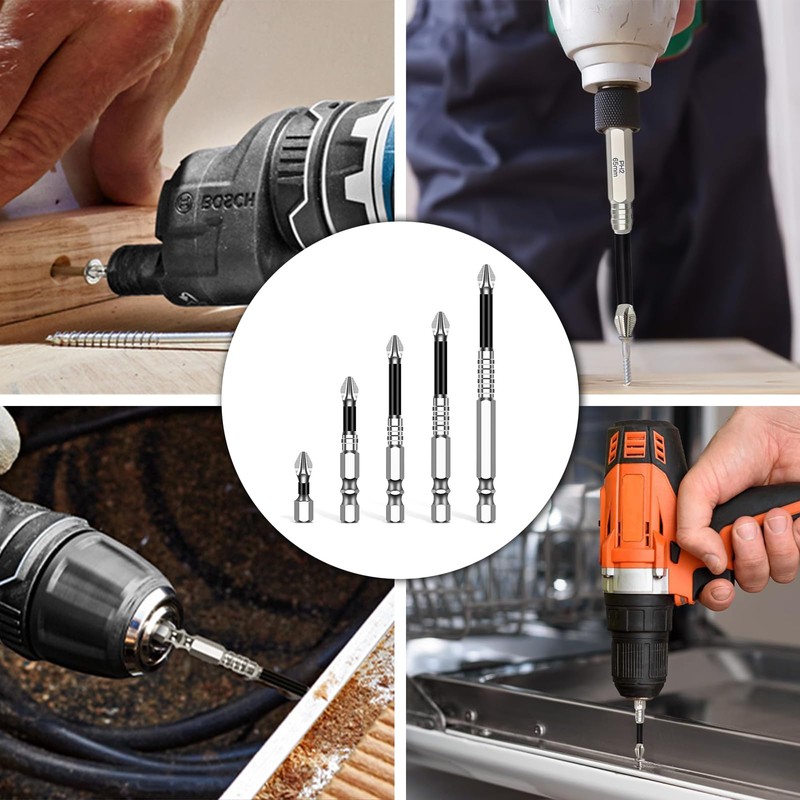 6PCS High-Magnetic Screwdriver Drill Bit Set,Magnetic Drill Bits Electric Drill