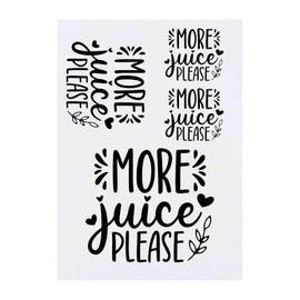 4 x 'More Juice Please Baby Toddler Child Humor ' Temporary Tattoos - Water Resistant, Skin-Safe, Non-Toxic Transfers, Mixed Sizes (TO00081238)