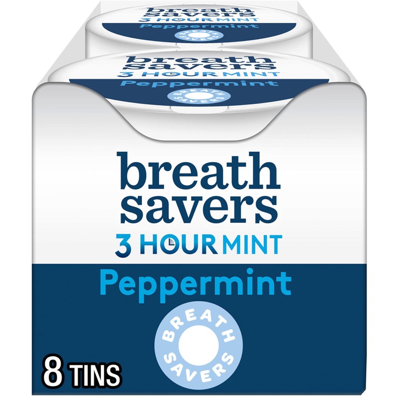 BREATH SAVERS Peppermint Flavored Sugar Free Breath Mints Tins, 1.27