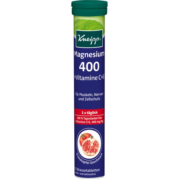 Kneipp Magnesium 400 + Vitamine C + E Brausetabletten, 15