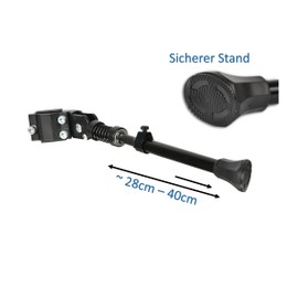 HMH Bicycle Stand Side Stand for Many 16 Inch to 28 Inch Bicycles Adjustable in Length Approx. 28 cm - 40 cm with Rubber Foot for a Secure Stand Rear Stand