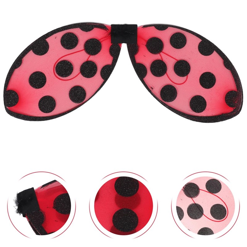 POPETPOP Halloween Lady Bug Wing, Foldable, Red, 7 Stars Ladybug