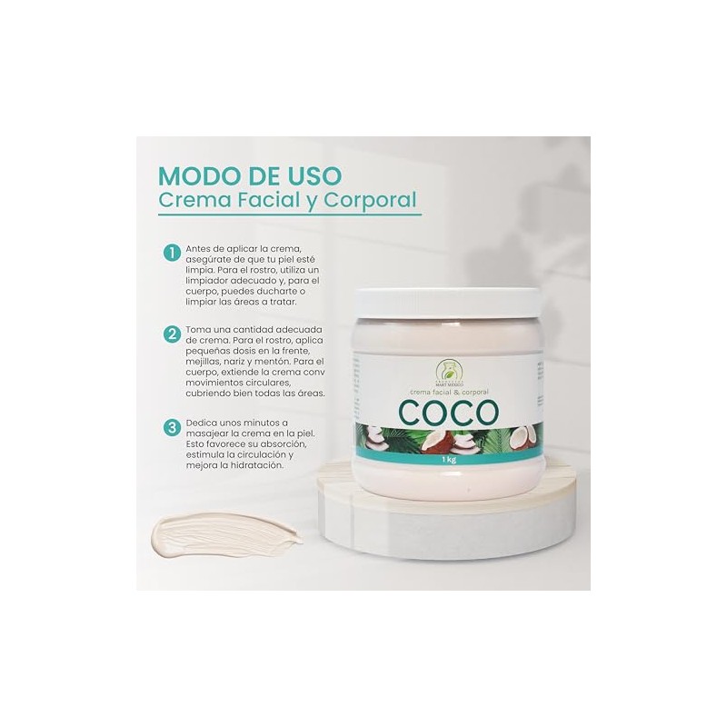 Crema Facial & Corporal De Coco Piel Suave Productos Mart