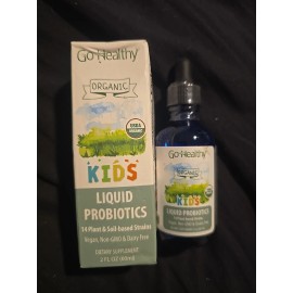 Go Healthy Natural 2 Go Healthy Probiotics for Kids, Vegan USDA Organic Unflavored Drops Sealed