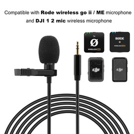 JCMOYUTY 2 Pack Lavalier Microphone Compatible with Rode Wireless ME/DJI MIC2 MIC1 Transmitters - Omnidirectional Lav Lapel Wearable Mic for Vlog Interview Streaming Lectures Broadcasters