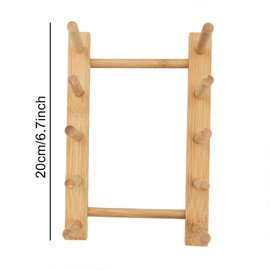 SZCXDKJ Plate Rack Holder for Kitchen Cabinets Bamboo Wood Chopping Board Tray Tableware Rack Stand Drip Rack Kitchen Cabinet Organiser for Plates, Cups, Pot Lid (1, 4 Slots)