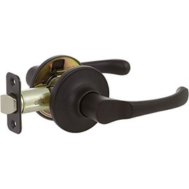 Delaney Callan Hardware Newport Privacy Door Handle, Fits Door 1-3/8 to 1-3/4 in. Thick, Edge Oil Rubbed Bronze – Reversible Left/Right-Handed Bed & Bathroom Push Button Lever – Easy to Install