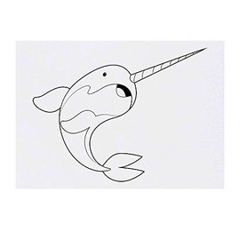 'Narwhal' Temporary Tattoo - Water Resistant, Skin-Safe, Non-Toxic Transfer (TO00019031)