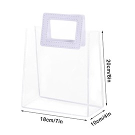 Gkhlg Pack of 15 Clear Gift Bags Durable PVC Material Reusable Clear Party Bags with Handles for All Ages Flower Bags for Parties Weddings Holidays (White)