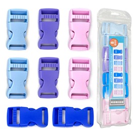 honigo 8 Pcs Quick Side Release Buckle Flat 1 Inch Wide 4 colors One Side Adjustable Clips Snaps Heavy Duty Plastic Replacement for Nylon Strap Boat Cover Backpack Nylon Webbing Belt,Pet Collar