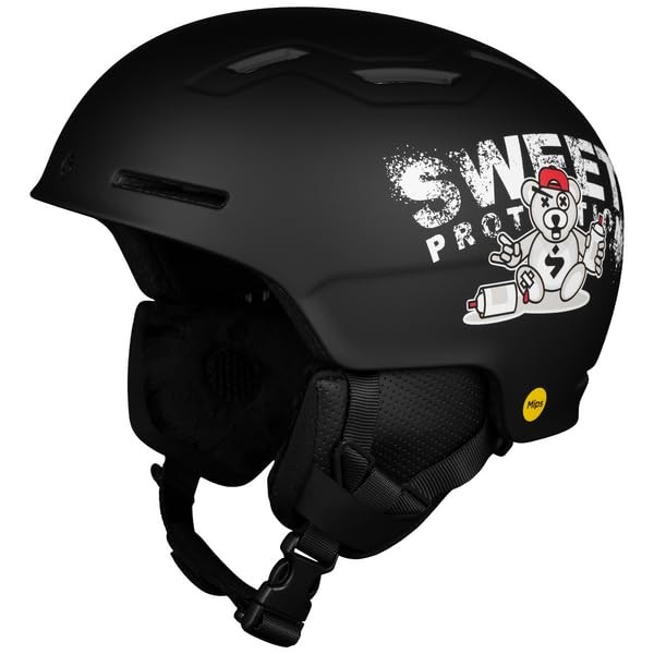 Sweet Protection Unisex Youth Winder MIPS Helmet JR, Black Teddy,