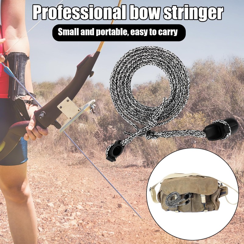 Archery Recurve Bow Stringer Tool, Heavy-Duty Nylon Safety Stringing Accessories