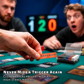 Ability Used Markers Set - 30 PCS Acrylic Counters with Blank Custom Tokens for Card Game Players - TCG Accessories for Tracking Game State, Damage, Effects