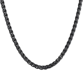 U7 Classic Wheat Chain for Women Men Stainless Steel / 18 Carat Gold-Plated Link Chain Hip-Hop Chain 3/6/9 mm Wide Spiga Chain Necklace for Men Boys in 46/51/55/61/66/71/76 cm, Stainless Steel