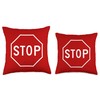STOP SIGN ROAD TRAFFIC HIGHWAY SIGNAL LIGHT RULES Throw Pillow